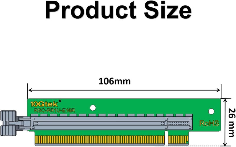 ipolex PCI-Express 16x Riser Card 90-Degree L-Angle Riser Adapter Card for 1U, Compatible with Supermicro Riser Card RSC-R1UTP-E16R - Image 3